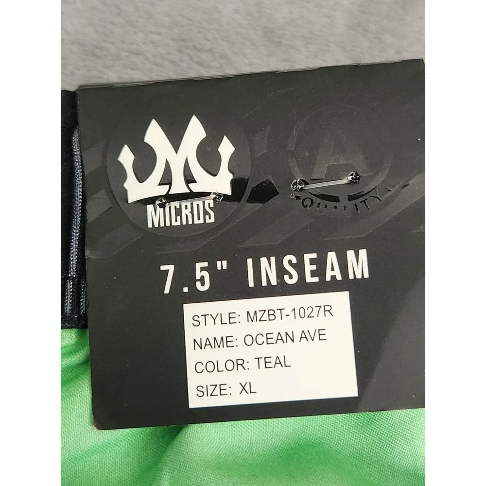 New Micros Mens Ocean Ave Board Shorts Swim Trunks Teal XL NWT 7.5